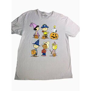 Peanuts Halloween Costume Characters T-Shirt XL 100% Cotton